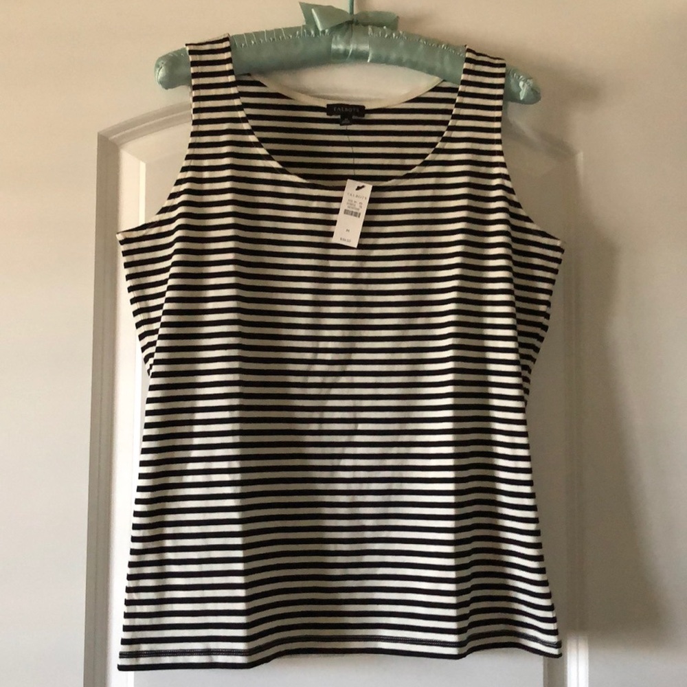 Talbots striped tank NWT size M